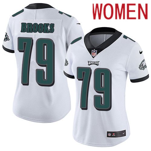 Women Philadelphia Eagles #79 Brandon Brooks Nike White Vapor Limited NFL Jersey